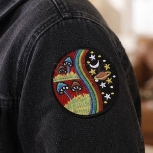 Trendy Custom Embroidery <b>Patch</b> High Quality Lightweight Eco-Friendly <b>Sew</b>-<b>On</b> Embroidered Fabric <b>Patch</b> for Jackets Clothing Bags - Product Image 4