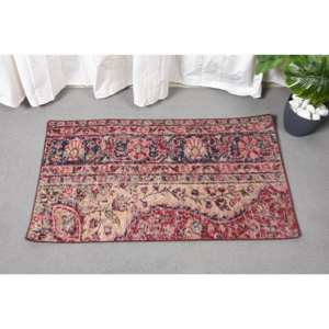 Classique Rouge Bleu 1.8 X 3.2ft Grande Surface Turc Laine Jute Tapis Patchwork Motif pour Entrée Couloir Rectangle Chambre 10mm Latex - Product Image 5