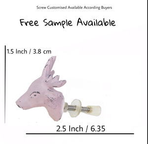 Tiradores de cajón de armario y puerta de hierro fundido de estilo moderno, manija de Metal de cocina de animales de Reno rosa de calidad, uso de exportación para armario - Product Image 3