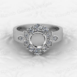 Bague semi-montée en argent sterling 925 massif de haute qualité, sertie de pierres en forme d'étoile, pour pierres précieuses, résine, cendres, bijoux personnalisés - Product Image 4