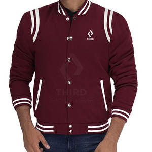 Chaqueta con letras para hombre de talla personalizada al por mayor, chaqueta con letras para uso en exteriores y con cuello levantado para hombre - Product Image 5