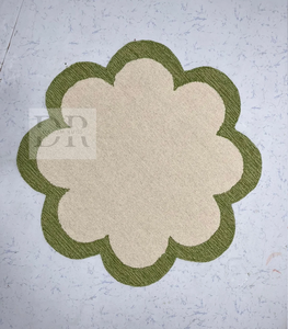 Alfombra personalizada de lujo moderna para el piso del hogar, sala de estar, espacio de oración, 100% lana de Nueva Zelanda, diseño de textura verde con mechones a mano - Product Image 1