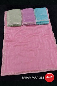 Parampara Gold Crush Beaded Elegance Traditional Style Silk <b>Fabric</b> Embroidered with Beads - Product Image 4