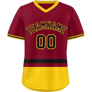 Camiseta de béisbol de rendimiento con cuello en V, camiseta de malla para jóvenes, uniforme de softbol personalizado, tela absorbente de humedad, aparejos de sarga, ajuste de EE. UU. - Product Image 6