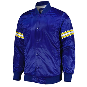 Veste en satin royal de haute qualité pour hommes avec col montant produit brodé régulier d'hiver - Product Image 2