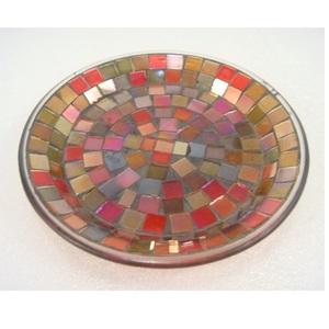 Placa cónica de vidrio con acabado de mosaico, placa cónica de forma redonda, portavelas para el hogar, sala de estar, comedor, mesa, fiesta, uso decorativo - Product Image 6