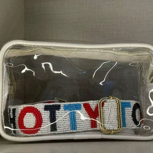 Sangle de sac brodée à la main en perles rouges et blanches avec lettres GO UTES, large bandoulière, accessoires de remplacement pour poignée de sac à bandoulière - Product Image 6