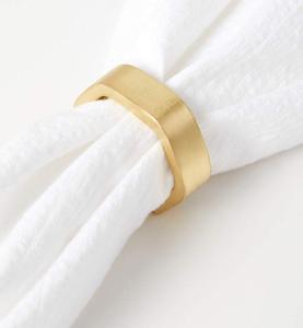 Anneaux de serviette de luxe, décoration de table, artisanat, décoration de mariage, porte-serviettes en tissu, anneaux de serviette dorés, style simple, meilleur prix - Product Image 1