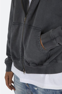 เสื้อฮู้ดไม่มีซิปสำหรับผู้ชายเสื้อฮู้ดแบบมีซิปสำหรับคาร์โก้ทำจากผ้าเฟรนซ์เทอร์รี่ใส่ได้ทั้งชายและ500Gsm มีสไตล์100% ผลิต - Product Image 5