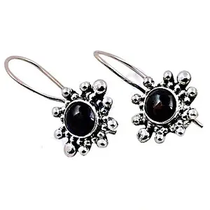 Boucles d'oreilles tendance en argent sterling 925 pour femmes, onyx noir, cadeau - Product Image 3