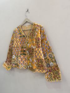 Chaqueta de Algodón Acolchada con Estampado Floral, Abrigo Reversible Estilo Bohemio - Product Image 4