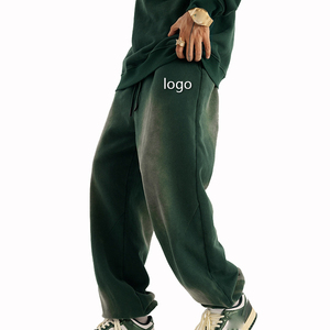 Custom Logo Washed French Terry Men Sweat Pants Casual Vintage Jogger Cotton Acid Wash Men's <b>Trousers</b> - Product Image 2