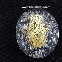 Dôme d'orgone en cristal de quartz fait à la main symbole Hamsa chakra ensemble de pierres de guérison dômes d'agate Reiki mascotte souvenir de pierres précieuses Feng Shui
