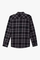 Layanan OEM Kustom Kemeja Flanel Kotak-Kotak Solid Kerah Tegak Musim Semi Premium Tebal 100% Katun Bernapas Sentuhan Lembut Formal Pria
