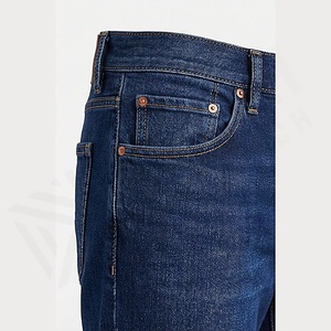 Custom Men's Winter Solid Dark Slim Fit <b>Denim</b> Jeans Comfortable <b>Stretch</b> <b>Fabric</b> Classic Straight Style Quick Dry Lightweight - Product Image 5