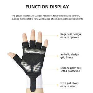 Gants de vélo demi-doigts pour hommes et femmes, résistants à la chaleur, respirants, équipement de vélo de montagne - Product Image 6