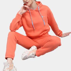 Mujeres al por mayor personalizado impreso peso pesado 100% algodón deportivo 2 en 1 pulóver con capucha Jogger pantalones conjunto cintura elástica Sudadera con capucha - Product Image 5