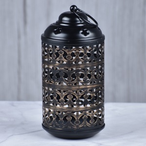 Lanternes en fer faites à la main du fabricant indien intérieur extérieur bougeoirs en bois bocaux pour la maison Restaurant ambiance Noël - Product Image 2