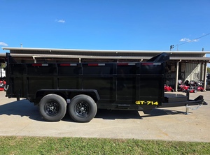 Remolque Volquete Hidráulico 7x14 con Caja de Cambios, Lados Multifuncionales de 3 pies, Recubrimiento en Polvo, Ejes de 2-7k, Peso Bruto Vehicular (PBV) 14K - Product Image 1