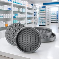 Patins de protection ronds en caoutchouc gris alvéolé antidérapants pour pieds de chaise et de table CN