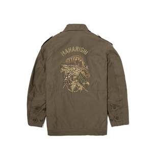 Veste en toile recyclée Maharishi pour homme, modèle Shinobi M65, style workwear réversible en cuir véritable avec col montant, saison automne - Product Image 2