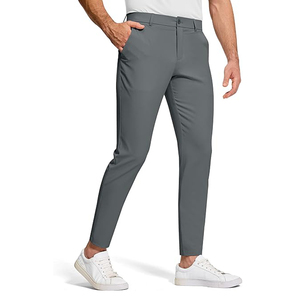 Pantalones de vestir de Golf ligeros y transpirables de 30 pulgadas para hombre, Pantalones chinos cónicos ajustados elásticos, bolsillos, ropa de trabajo informal peinada - Product Image 4