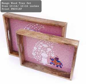 Plateau en bois artisanal de taille moyenne de qualité supérieure accessoire de service de cuisine exquis vaisselle jetable vaisselle en gros - Product Image 3