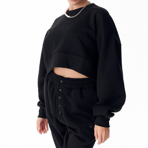 Autumn <b>Women's</b> Custom Pullover Hoodie Streetwear Crewneck Sweatshirt with Embroidered Logo Cropped for Yoga & Gym Workout - Product Image 6