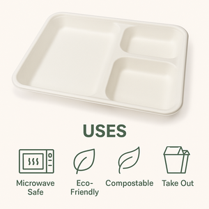 Elegante Juego de 5 Bandejas para Comida, Vajilla Práctica para el Almuerzo con Platos de Diseño Elegante para el Hogar, la Oficina, la Escuela y Catering - Product Image 2