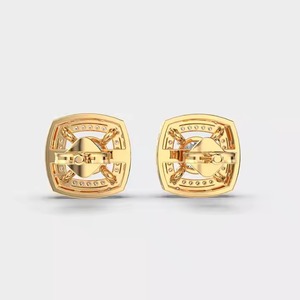 Boucles d'oreilles en diamant délicat les plus vendues en or de style moderne pour les looks avant-gardistes et les boucles d'oreilles en couches pour l'exportation - Product Image 3