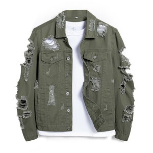 2025 New High Quality Custom Dyed <b>Blue</b> Denim Jacket for <b>Men</b> OEM Designs Stand Collar Hooded Vintage Anti-Bacterial - Product Image 1