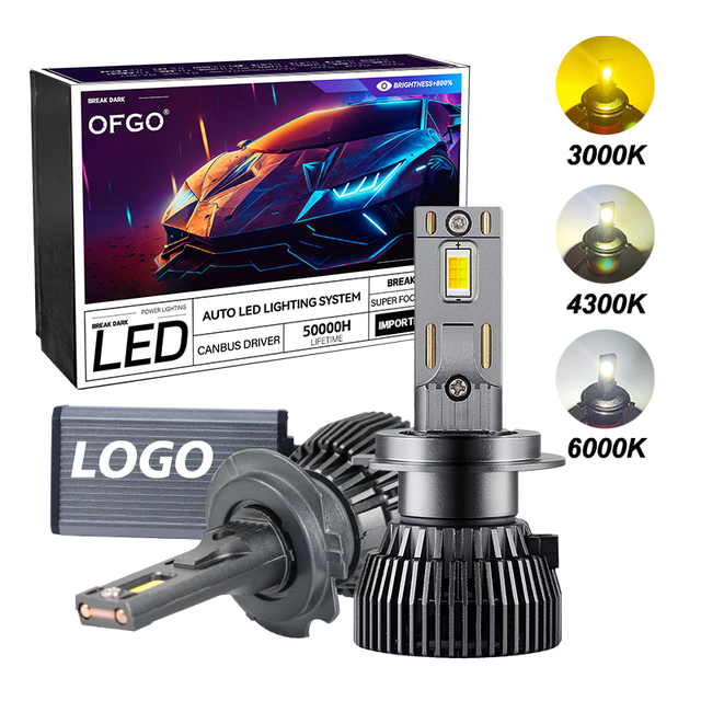 Three Colors Led H4 Bulb 12V 130W H1 H3 H7 9005 HB3 9006 HB4 Led Car Headlight 3000k 4300k 6000k Tri Color Led Light For Car