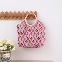 Sac fourre-tout bohème à imprimé floral avec poignées rayées pour femme, décoration murale, sac de plage et de shopping