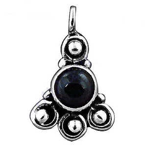 Pendentif en argent 925 avec pierre précieuse noire pour femmes, à porter au quotidien, style religieux, bijoux, cristal d'améthyste, diamant, motif numérique, charme - Product Image 2