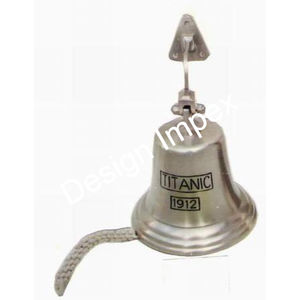 Super vente en laiton bateau cloche noël maison décorative mur cloches avec corde blanche suspendue en gros luxe nautique cloches vente - Product Image 2