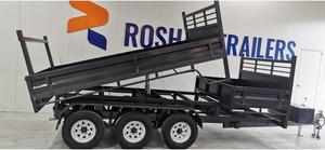 Nouvelle remorque à plateau basculant personnalisée 12X7, capacité de 4,5 tonnes, double essieu, finition galvanisée à chaud, éclairage LED - Product Image 2