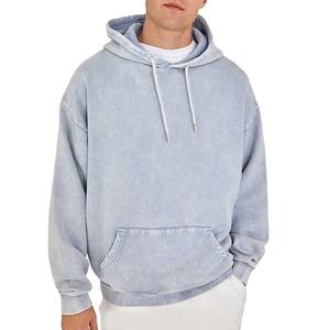 Sweat-shirts à capuche pour hommes, délavés à l'acide, 100% coton, hiver, anti-plis, haute qualité, respirants, légers, entièrement personnalisables, prix ajustable - Product Image 1