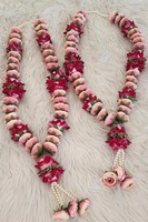 Pivoine Fleur Varmala Guirlande De Mariage Romantique Mariée et Marié Mala, Guirlandes De Cérémonie De Mariage, Inde Pooja Mala.