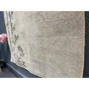พรมขนาด 3.1x5.4 ฟุต, พรมวินเทจตุรกี, พรมขนสัตว์สีเบจลายอิคัต - Product Image 3