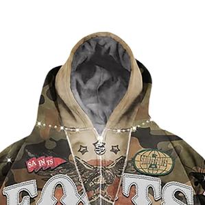 Survêtement unisexe en coton lourd 100% personnalisé pour l'hiver, style streetwear, à capuche, uni, effet vieilli, imprimé vintage, délavé à l'acide - Product Image 4