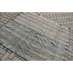 พรมขนสัตว์ตุรกี6.2ft x วินเทจสไตล์4.9ft ทันสมัยผ้าทอสีเทาเรียบมีลวดลายปะติดสำหรับห้องนั่งเล่นตกแต่งห้องโถง - Product Image 4