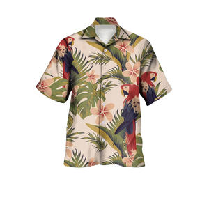 Chemises hawaïennes à manches courtes Offre Spéciale pour hommes Vêtements de plage imprimés à la mode en chemises pour hommes en polyester - Product Image 6
