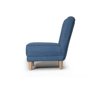 Evana Single Seater <b>Sofa</b> with Mahogany Wood Frame <b>and</b> <b>Covered</b> in Foam Fabric Seat <b>and</b> Backrest for Indoor Living Room Use - Product Image 3