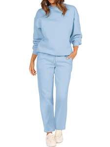 Coupe ample doux 2 pièces ensemble femmes veste d'entraînement durable de haute qualité chaud hiver mode pull bases polaire coton - Product Image 6