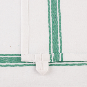 Toalla de cocina de algodón reciclado con tiras vintage en rojo para uso en cocina de golf - Product Image 1