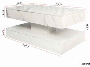 Table minimaliste moderne en marbre Base en bois Design minimaliste élégant et élégant Idéal pour la maison, le bureau ou le salon de l'Inde - Product Image 6