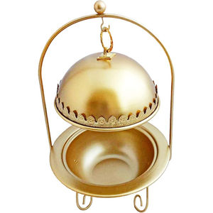 Fantástico diseño Hotel organizador plato para servir comida Buffet calentador comida exhibición Vintage Metal cobre frotamiento plato Catering plato - Product Image 4