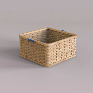 TienPhong vente en gros panier en bambou tissé à la main Boho, boîte de rangement bohème avec poignées pour organiser le linge - Product Image 1