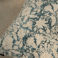 Housse de coussin carrée 100 % coton, imprimée à la main, motif floral, design personnalisable, 18x18 pouces, décoration intérieure