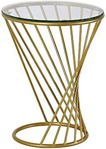 Diseño Industrial Moderno, Modelo METAL WAVE 10974, Mesas Auxiliares de Metal, Tablero de Madera, Patas de Hierro, Sala de Estar, Oficina en Casa, Fácil de Limpiar - Product Image 5